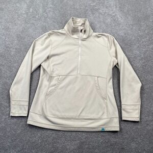 Simms Women's Activewear Half Zip Sweatshirt Size‎ M Light Beige Trendy Warm Top